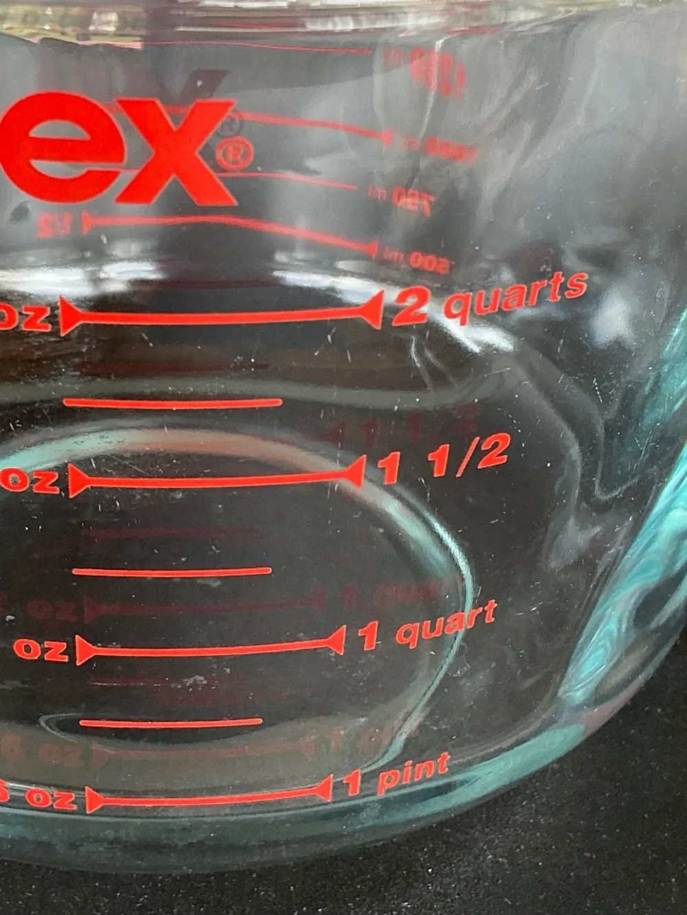 Pyrex 8 Cup 2 Qt Glass Measuring Cup Red Lettering USA No Chips Cracks - Picture 14 of 14